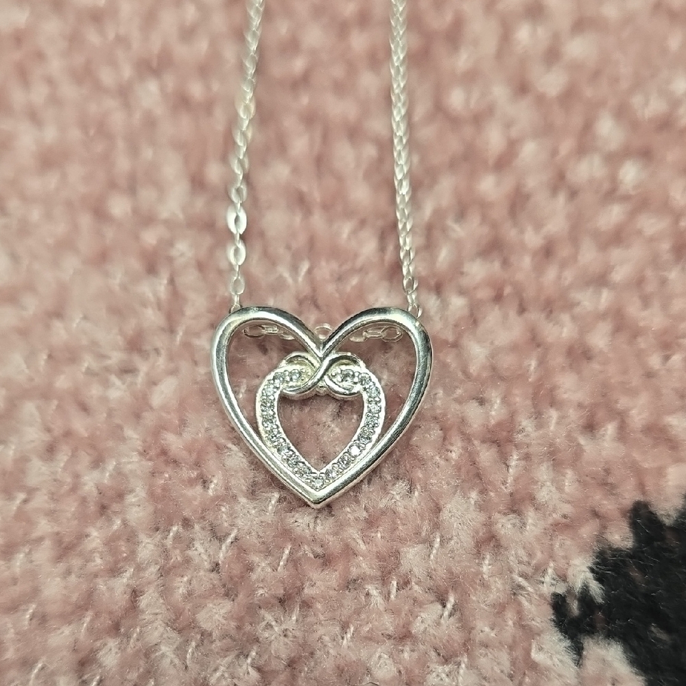 Elegant Silver Heart Necklace